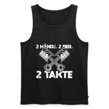 2.Hände 2.Eier 2 Takte Mofa Moped Biker Geschenk - Männer Premium Bio Tank Top - Schwarz - Vorne - Michal (187cm)