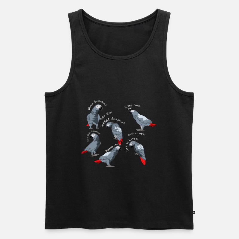 Graupapagei Sprüche - Männer Premium Bio Tank Top - Schwarz