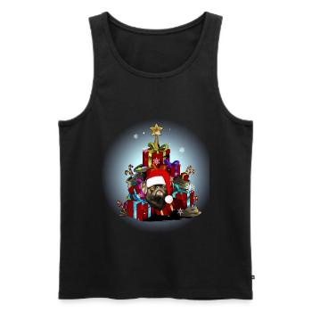 Brabanter Zwerggriffon - Männer Premium Bio Tank Top - Schwarz - Vorne - AI Model Male 178 light (178cm)