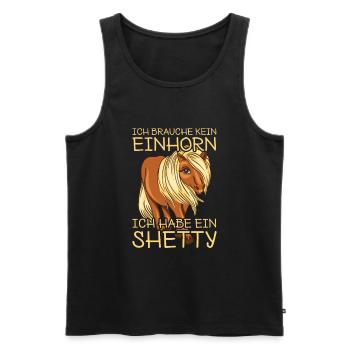 Shettypony Shetty Shetlandpony - Männer Premium Bio Tank Top - Schwarz - Vorne - Michal (187cm)