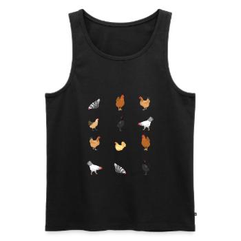 Poulets Poulet de la ferme des amateurs de poulets - Débardeur bio Premium Homme - noir - Devant - Michal (187cm)