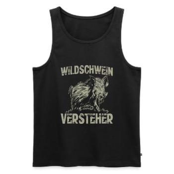 Wildschwein Versteher Jäger Keiler Schwarzwild - Männer Premium Bio Tank Top - Schwarz - Vorne - AI Model Male 178 light (178cm)