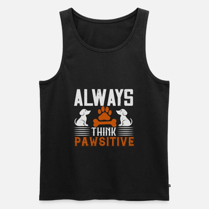 Hunde Liebe - Immer Pawsitive - Männer Premium Bio Tank Top - Schwarz
