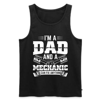 Papa Mécanicien - Technicien en mécatronique mécanique automobile - Débardeur bio Premium Homme - noir - Devant - AI Model Male 178 light (178cm)