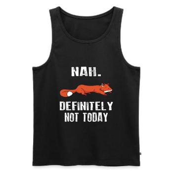 Lazy fox for fox lovers - Men's Premium Organic Tank Top - black - Front - Michal (187cm)