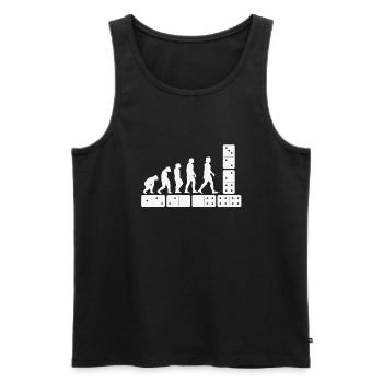 Domino Evolution Dominosteine Evo - Männer Premium Bio Tank Top - Schwarz - Vorne - Michal (187cm)