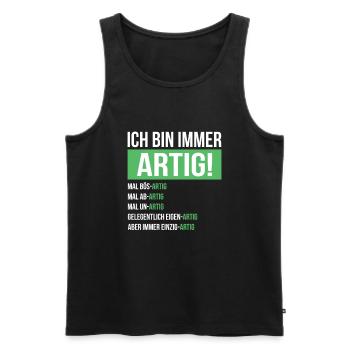 Lustig - Männer Premium Bio Tank Top - Schwarz - Vorne - AI Model Male 178 light (178cm)