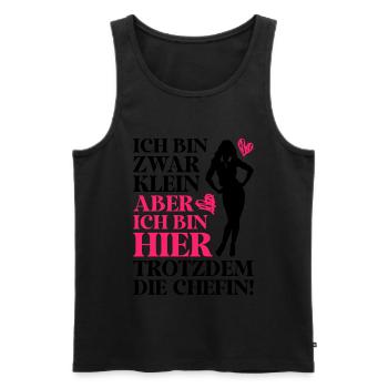 Beste Chefin Sprüche Spruch Klein Aber Bin Die Che - Männer Premium Bio Tank Top - Schwarz - Vorne - AI Model Male 178 light (178cm)