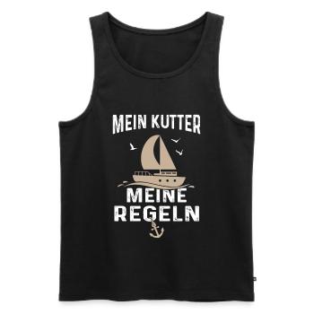 Mein Kutter Meine Regeln Bootsfahrer Kapitän - Männer Premium Bio Tank Top - Schwarz - Vorne - Michal (187cm)