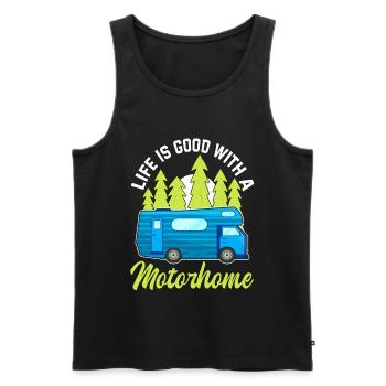 Camper Life is Good Motorhome Camping - Men's Premium Organic Tank Top - black - Front - Michal (187cm)