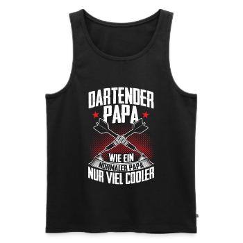 Dartender Papa Dartspieler Darten Darts Geschenk - Männer Premium Bio Tank Top - Schwarz - Vorne - Michal (187cm)