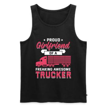 Trucker Lkw-Fahrer Lkw-Fahrer-Freundin - Männer Premium Bio Tank Top - Schwarz - Vorne - Michal (187cm)