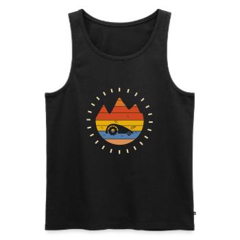 Mähroboter Rasenroboter Vintage - Männer Premium Bio Tank Top - Schwarz - Vorne - Michal (187cm)