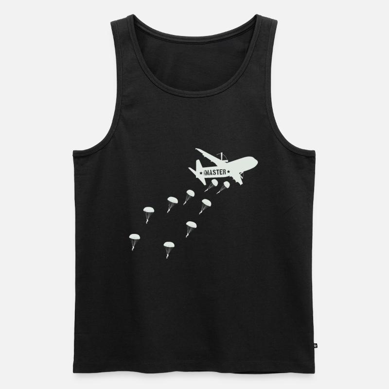 Fallschirmjäger Jumpmaster Flugzeug Absprung - Männer Premium Bio Tank Top - Schwarz