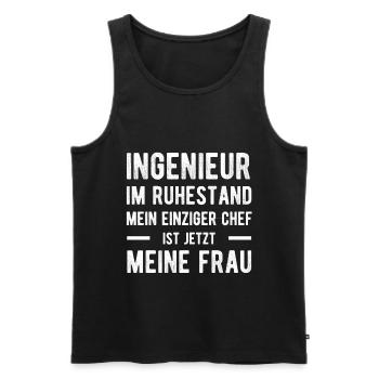 Ingenieur Spruch Ehefrau - Männer Premium Bio Tank Top - Schwarz - Vorne - Michal (187cm)