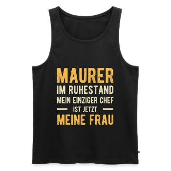 Maurer Witzige Sprüche Ehemann Ehefrau - Männer Premium Bio Tank Top - Schwarz - Vorne - Michal (187cm)