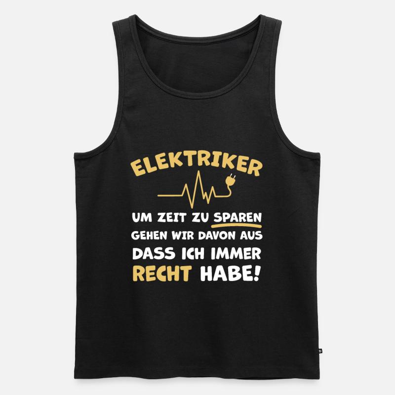 Elektriker Witziger Spruch - Männer Premium Bio Tank Top - Schwarz