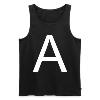 A A First Name Last Name Inizialen - Men's Premium Organic Tank Top - black - Front - Michal (187cm)