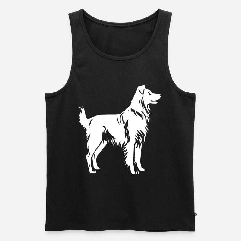 Australian Shepherd Hund Silhouette - Männer Premium Bio Tank Top - Schwarz