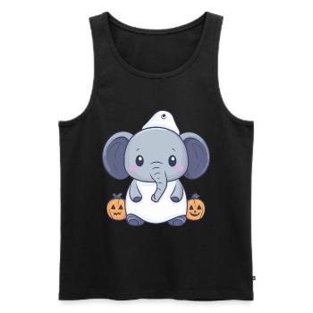 Elefant Halloween Lustig Geist - Männer Premium Bio Tank Top - Schwarz - Vorne - Michal (187cm)