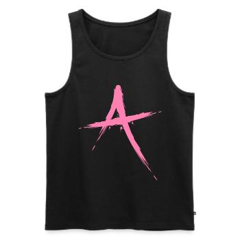 Buchstabe A Design Bürste in Rosa Pink - Männer Premium Bio Tank Top - Schwarz - Vorne - AI Model Male 178 light (178cm)
