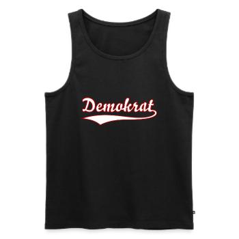 Demokrat Schriftzug für Demo für Demokratie - Männer Premium Bio Tank Top - Schwarz - Vorne - Michal (187cm)