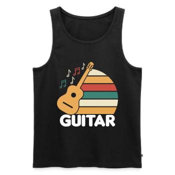 Learn to play the guitar - Men's Premium Organic Tank Top - black - Front - AI Model Male 178 light (178cm)