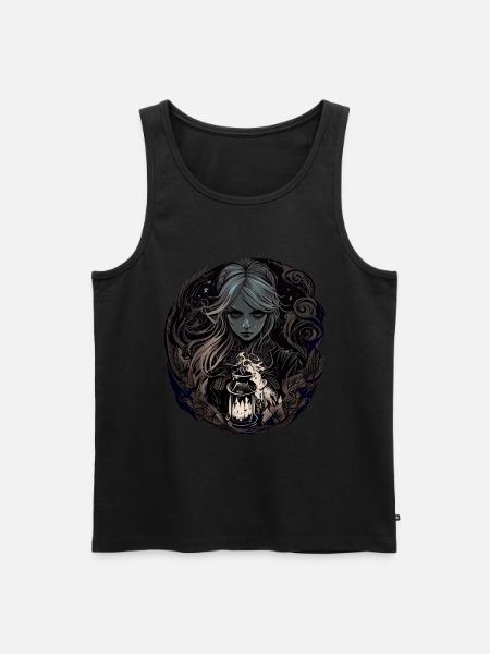 Gloomy Beautiful Witch / Wicca - Men's Premium Organic Tank Top - black