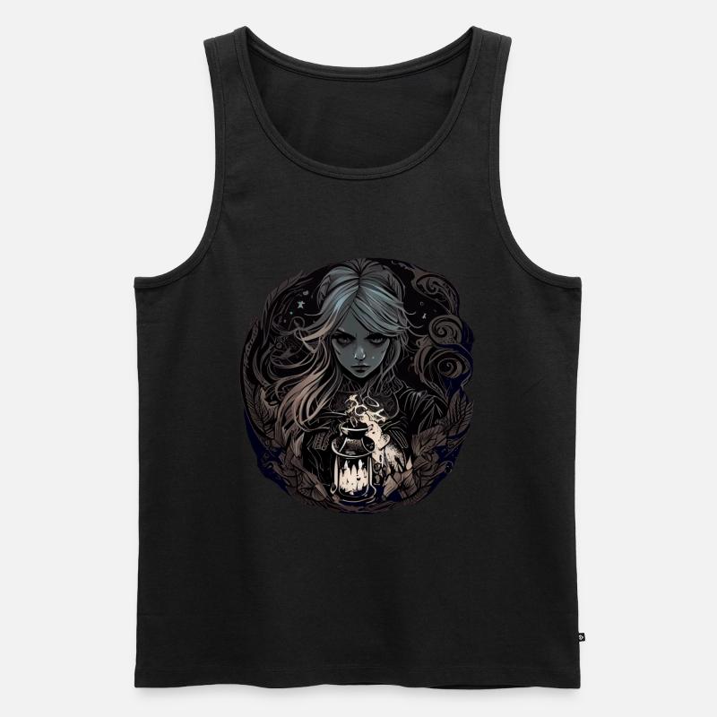 Düstere wunderschöne Hexe / Wicca - Männer Premium Bio Tank Top - Schwarz