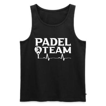 Padel - Men's Premium Organic Tank Top - black - Front - AI Model Male 178 light (178cm)