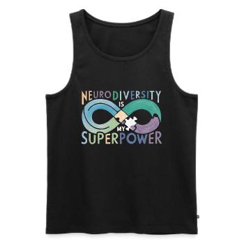 Neurodiversity is My Superpower - Men's Premium Organic Tank Top - black - Front - Michal (187cm)