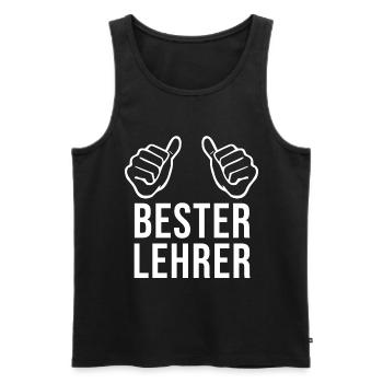 Meilleur enseignant - Débardeur bio Premium Homme - noir - Devant - Michal (187cm)