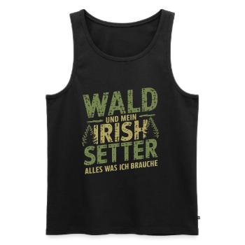 Wald und mein Irish Setter - Männer Premium Bio Tank Top - Schwarz - Vorne - Michal (187cm)