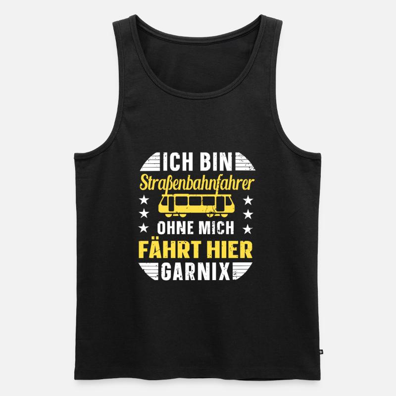 Straßenbahn Trambahn Stadtbahn Straßenbahnfahrer - Männer Premium Bio Tank Top - Schwarz