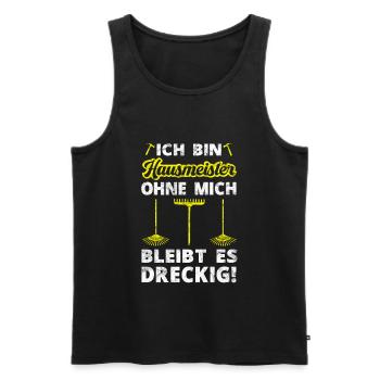 Handwerker Handwerk Beruf Hauswart Hausmeister - Männer Premium Bio Tank Top - Schwarz - Vorne - Michal (187cm)
