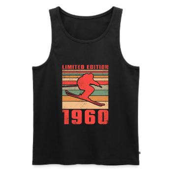 Ski Biathlon Skifahrer Skifahrerin Geburtstag 1960 - Männer Premium Bio Tank Top - Schwarz - Vorne - AI Model Male 178 light (178cm)