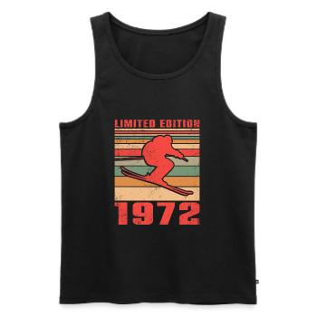 Ski Biathlon Skieur Sports d’hiver Anniversaire 1972 - Débardeur bio Premium Homme - noir - Devant - AI Model Male 178 light (178cm)