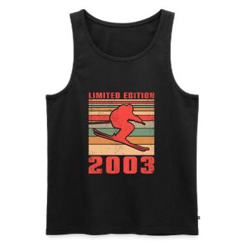 Ski Biathlon Skifahrer Skifahrerin Geburtstag 2003 - Männer Premium Bio Tank Top - Schwarz - Vorne - Michal (187cm)
