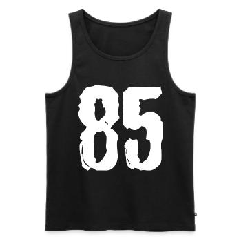 85 number jersey - Men's Premium Organic Tank Top - black - Front - Michal (187cm)
