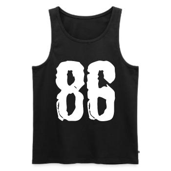 86 number jersey - Men's Premium Organic Tank Top - black - Front - Michal (187cm)