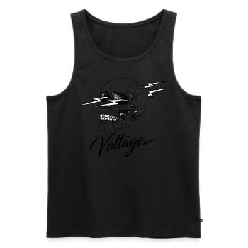 Skull T-Shirt - Männer Premium Bio Tank Top - Schwarz - Vorne - Michal (187cm)