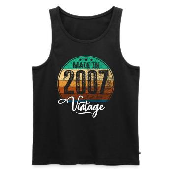 Vintage Made in 2007 Geburtsjahr 2007 Geburtstag - Männer Premium Bio Tank Top - Schwarz - Vorne - AI Model Male 178 light (178cm)
