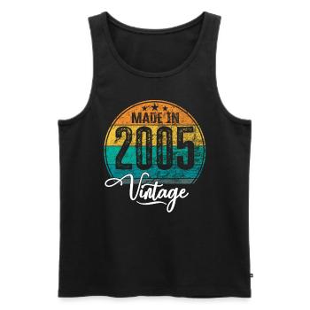 Vintage Made in 2005 Geburtsjahr 2005 Geburtstag - Männer Premium Bio Tank Top - Schwarz - Vorne - AI Model Male 178 light (178cm)