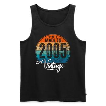 Vintage Made in 2005 Geburtsjahr 2005 Geburtstag - Männer Premium Bio Tank Top - Schwarz - Vorne - AI Model Male 178 light (178cm)