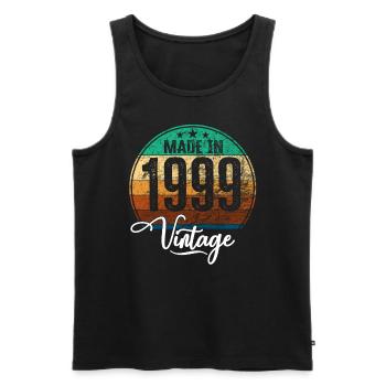 Vintage Fabriqué en 1999 Année de naissance 1999 Anniversaire - Débardeur bio Premium Homme - noir - Devant - Michal (187cm)