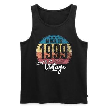 Vintage Fabriqué en 1999 Année de naissance 1999 Anniversaire - Débardeur bio Premium Homme - noir - Devant - Michal (187cm)