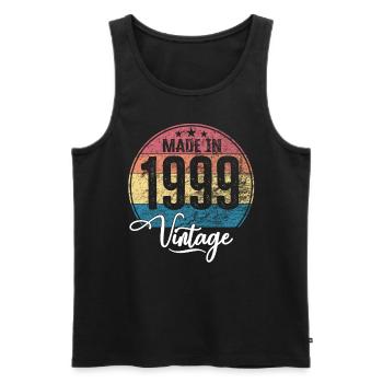 Vintage Fabriqué en 1999 Année de naissance 1999 Anniversaire - Débardeur bio Premium Homme - noir - Devant - Michal (187cm)