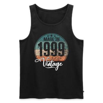 Vintage Fabriqué en 1999 Année de naissance 1999 Anniversaire - Débardeur bio Premium Homme - noir - Devant - Michal (187cm)