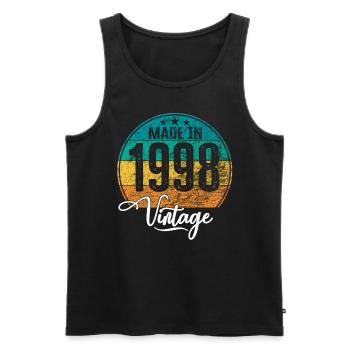 Vintage Made in 1998 Year of birth 1998 Birthday - Men's Premium Organic Tank Top - black - Front - Michal (187cm)