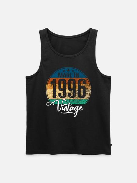 Vintage Gemaakt in 1996 Geboortejaar 1996 Verjaardag - Mannen Premium Bio Tanktop - zwart